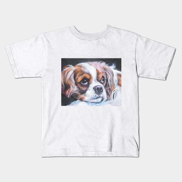 cavalier king charles spaniel fine art painting Kids T-Shirt by LASHEPARD